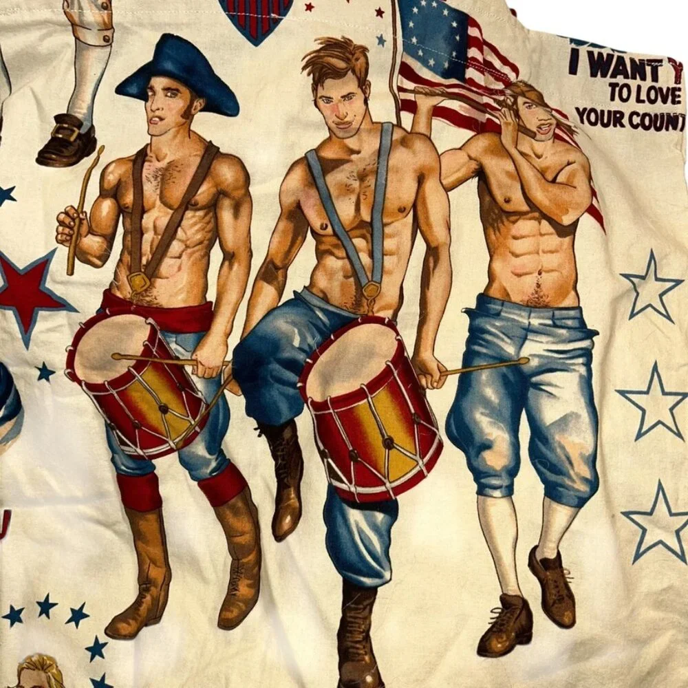 Yankee Doodle Dandy Gay UNcle Sam cotton recycled reusable tote bag